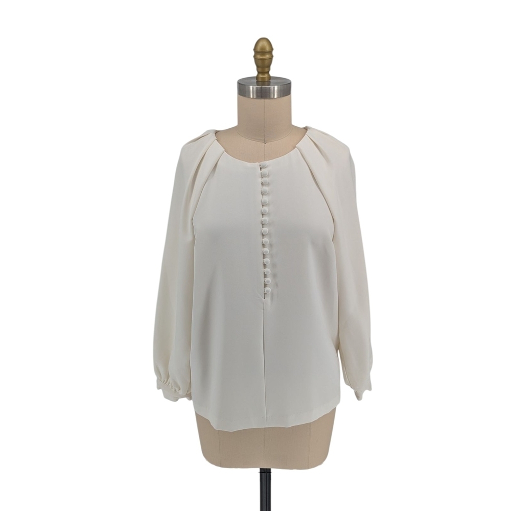 01398 NEW Banana Republic Bishop Sleeve Top Ivory Size Large bohemian Business